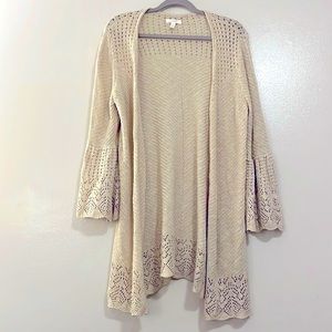 Lauren Conrad beige cardigan with bell sleeves